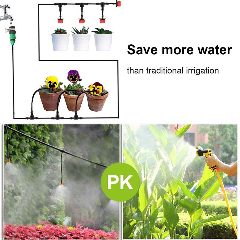 MSDADA 82 FT Drip Irrigation System Kit for Garden, MSDADA Automatic Water Irrigation System, Garden Watering System with 1/4" Blank Distribution Tubing, Plant Watering System for Hydroponic, Greenhouse - Image 2